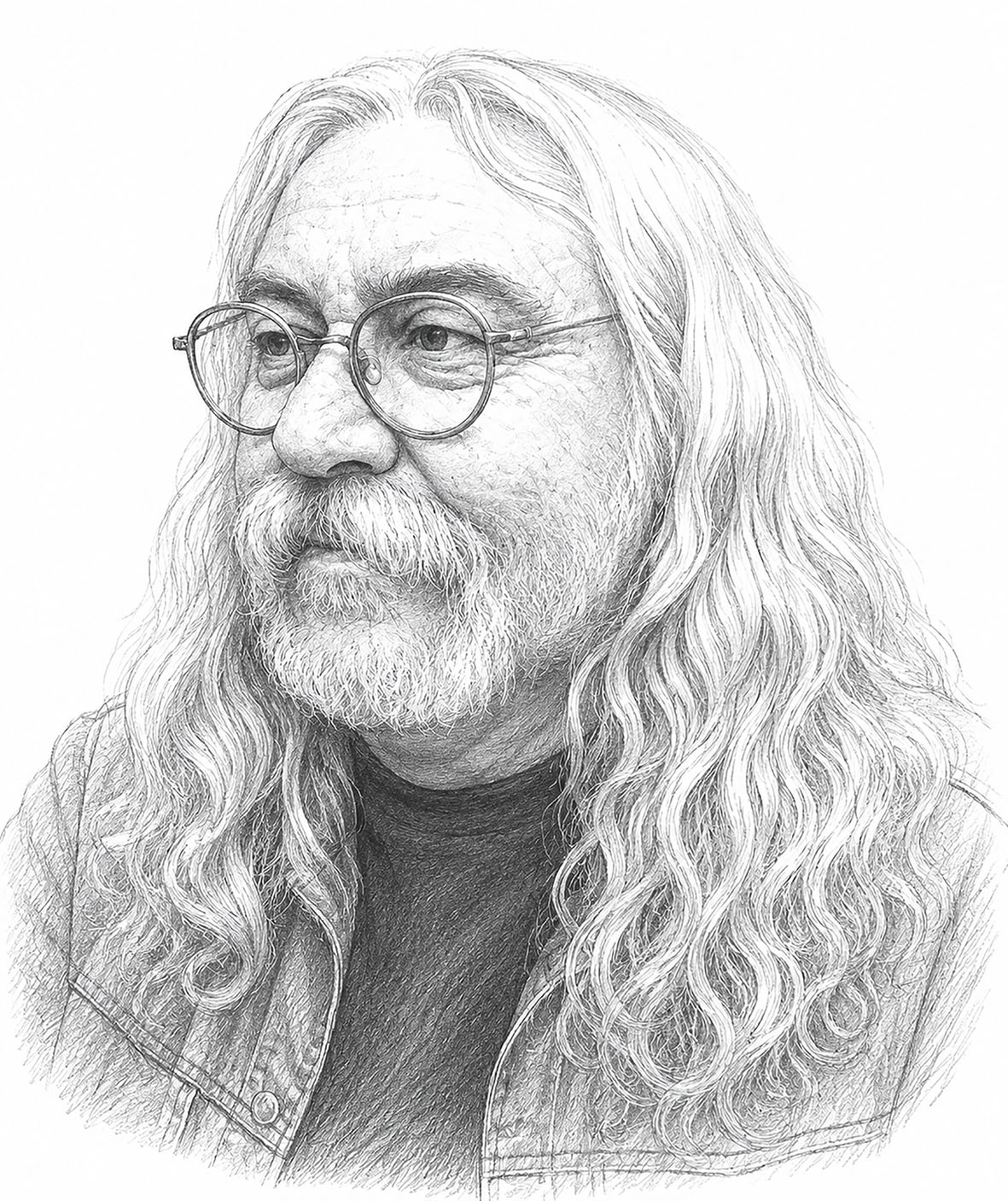 Retrato de Orozimbo desenhado a grafite