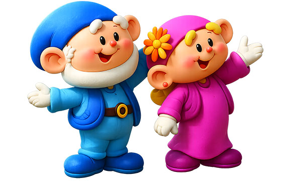 Os dois personagens gnomos da Pikk