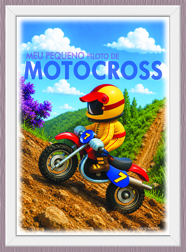 Quadro Meu Pequeno Piloto de Motocross