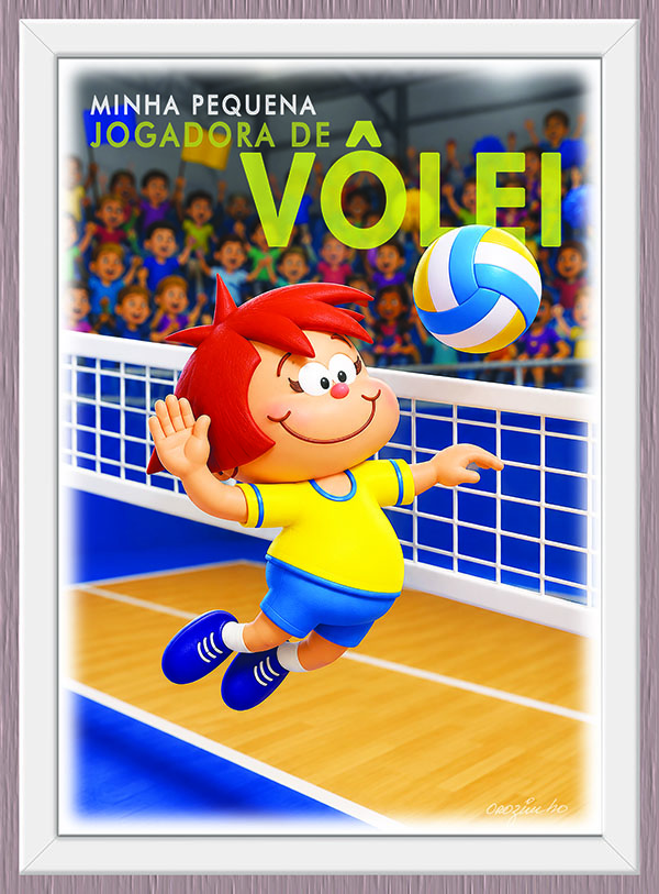 Quadro Minha Pequena Jogadora de Vôlei